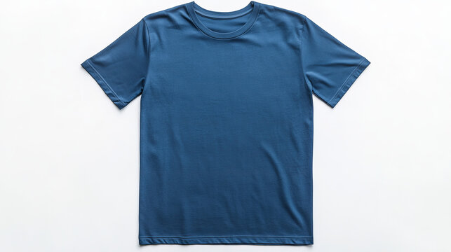blue color t-shirt mockup white background