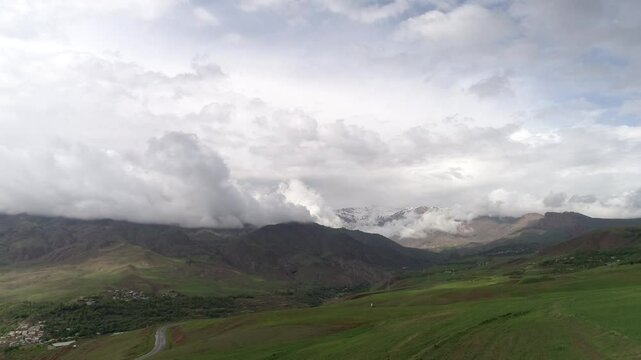 mountain landscape with clouds