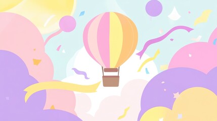 Pastel Hot Air Balloon Celebration Design