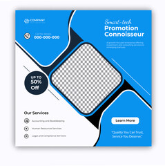 Digital marketing and corporate business service social media post banner template design