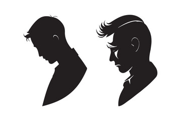 Sad Man Silhouette Vector Illustration for Emotional Design and Artwork