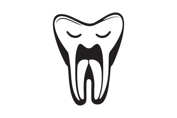 Creative Tooth Silhouette Vector Illustration for Dental and Logo Design