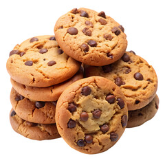 Chocolate Chip Cookies: Recipe & Images isolated on transparent background