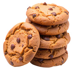 Chocolate Chip Cookies: Recipe & Images isolated on transparent background