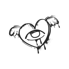 Urban art elements, graffiti vector icons set.