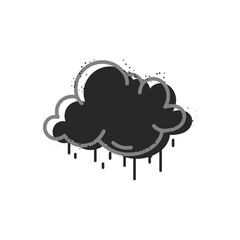 Urban art elements, graffiti vector icons set.