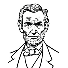 Abraham Lincoln Line art, the 16th president of the United States