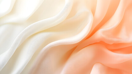 Obraz premium Elegant drape of pale silk fabric exhibiting delicate peach colored gradients