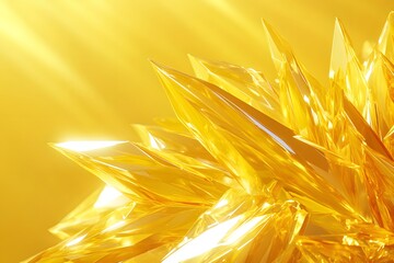 Vibrant 3D abstract background in Ray Flower yellow, featuring fluid, luminous textures and soft waves. Ideal for branding, modern design, digital art, or creative web and print materials