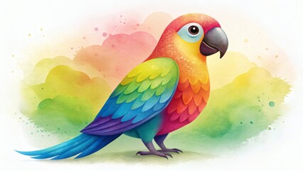Obraz premium Rainbow Parrot Illustration