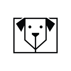 Minimalistic Dog Face Logo, Dog Icon, Pet logo, Pet Icon
