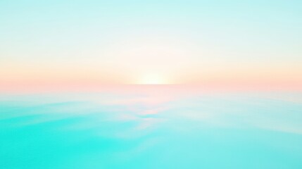 Fototapeta premium Serene Pastel Sunrise Over the Ocean: A Delicate Color Blend