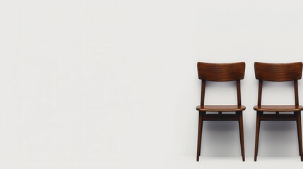 Two chairs against white wall, waiting room