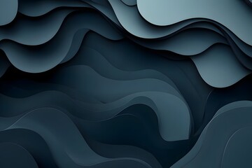 Obraz premium Abstract 3D render of blue wavy shapes with intricate textures, ideal for technology-themed designs, digital backgrounds, or modern branding materials