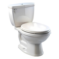 White Two-Piece Toilet isolated on transparent background