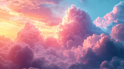 A soothing, cloud-like abstraction with fluffy, airy shapes in pale tones.