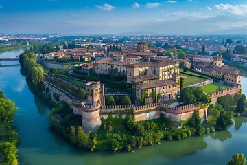Fototapeta premium Panoramic view of Verona at sunset, Veneto, Italy