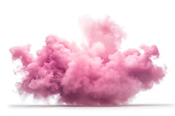 Pink cloud isolated on white or white background.