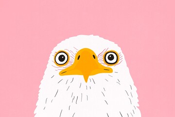 Bald eagle illustration with a playful and colorful twist