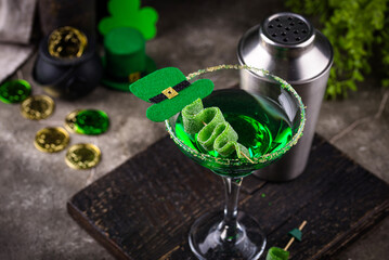 Green cocktail for St. Patrick day
