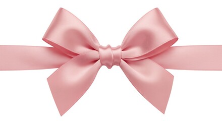 Pink Satin Ribbon Bow Gift Wrapping Decoration Closeup High Resolution