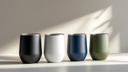 A professional photo mockup of 4 color tumbler