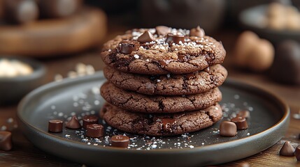 Delicious Chocolate Cookies Freshly Baked for Dessert Lovers image