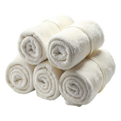 Soft White Hand Towels - 6 Pack Bulk isolated on transparent background