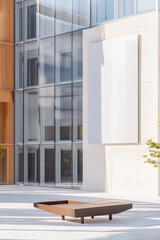 Modern architectural design showcases sleek surfaces and natural elements in urban space