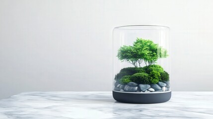 Modern Terrarium Design: A Small Garden in a Glass Cylinder
