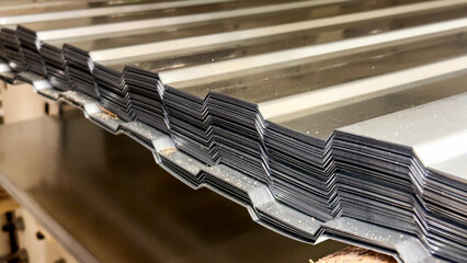 profiled sheet for a fence in a hardware store