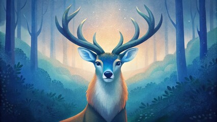 Fototapeta premium Majestic Deer in Mystic Forest