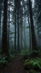 Fototapeta premium This picture shows a mysterious forest scene.