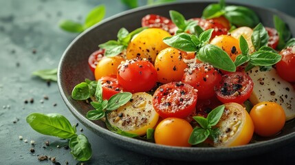 Colorful Tomato and Basil Salad: A Burst of Summer Flavors