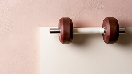 Flat lay of yoga essentials: top-view minimalist workout gear arrangement.