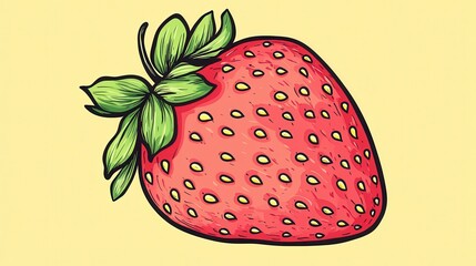 Stunning Strawberry Illustration - A Vibrant Summer Fruit Design