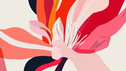 Abstract Floral Blossom Art Print - Vibrant Magnolia Painting
