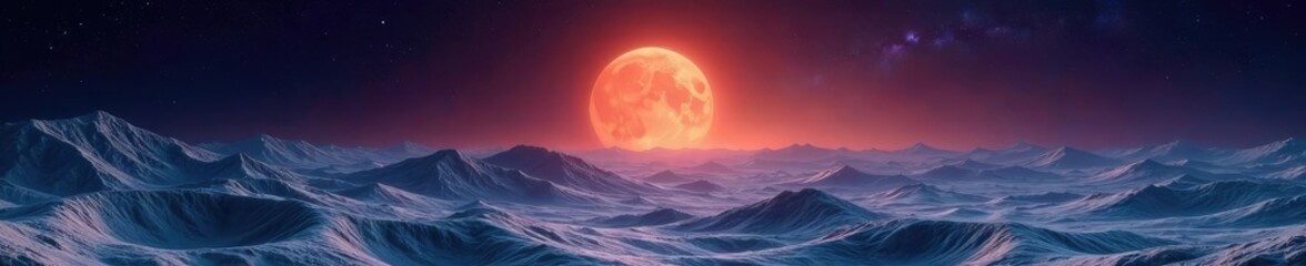 Lunar landscape with a bright, cratered horizon, craters, horizon, lunar