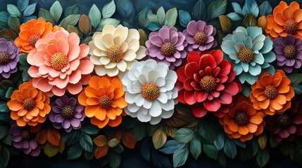Vibrant Floral Tapestry: A Celebration of Color and Texture in Paper Flowers