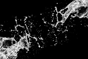 Dynamic Splash of Water Against Black Background Capturing Motion and Energy in High Contrast