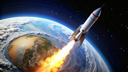 Fototapeta premium Rocket Launch from Earth Orbit