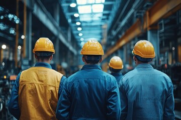Workers in Industrial Setting with Safety Gear