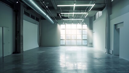 Fototapeta premium Interior of a modern studio with lighting equipment and lighting equipment.