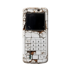 Brick Old Retro Cell Phone PNG Cutout, Transparent Background