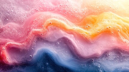Fototapeta premium Abstract Fluid Art: Dreamy Pastel Swirls and Bubbles