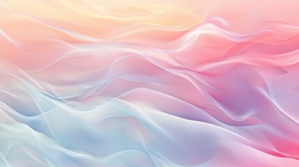 Fototapeta premium Soft pastel waves create a serene backdrop showcasing a blend of pink, blue, and white tones during a tranquil moment