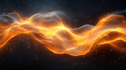 Fototapeta premium Abstract Fiery Wave: Digital Art of Glowing Energy