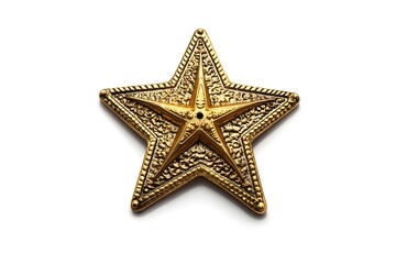 Sheriffs five pointed star badge isolated onwhite.