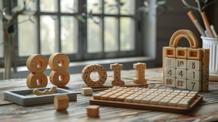 This collection of textured letters and numbers encourages interactive learning in a bright, inviting space