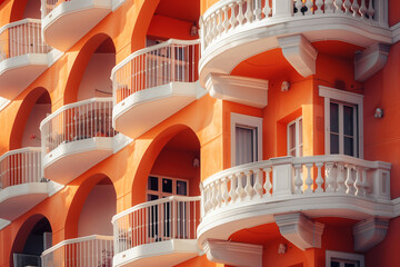 Orange Building with Balconies